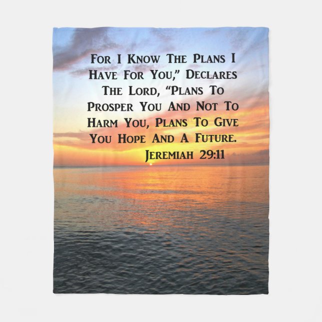 COUVERTURE POLAIRE SERENE SUNRISE JEREMIAH 29:11 BIBLE VERSE (Devant)