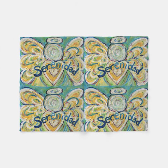 Couverture Polaire Serenidad Guardian Angel Art Custom Fleece Blanche (Devant (Horizontal))