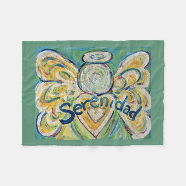 Couverture Polaire Serenidad Guardian Angel Art Custom Fleece Blanche (Devant (Horizontal))