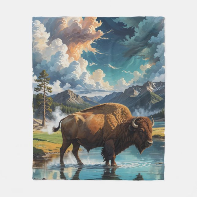 Couverture Polaire Sérénité dans la nature - Buffalo (Devant)