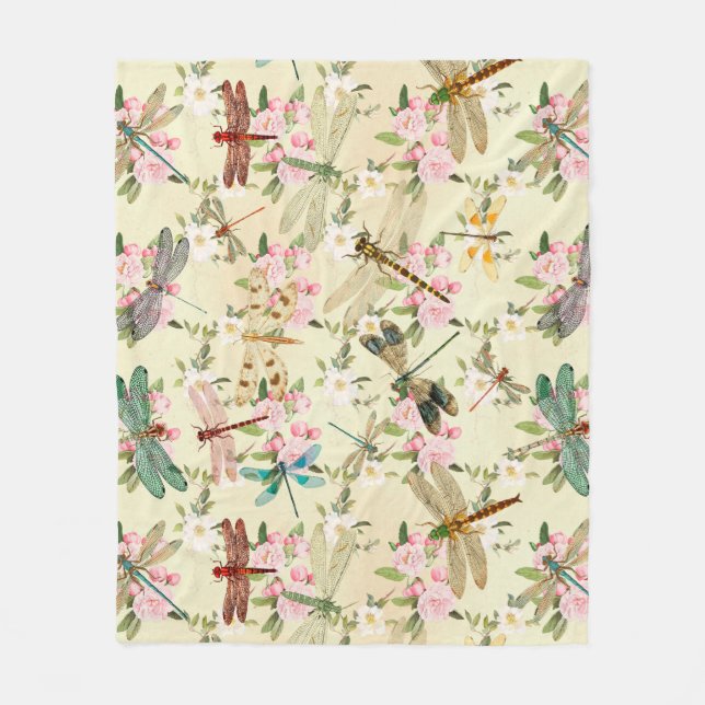 Couverture Polaire Série Libellules Vintage Design 14 (Devant)