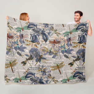 Couverture Polaire Série Libellules Vintage Design 5