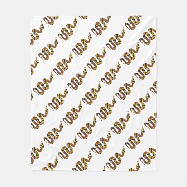 Couverture Polaire Serpent Brown et Silhouette Or (Devant)