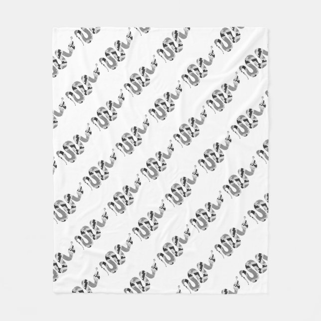 Couverture Polaire Serpent gris et silhouette gris clair (Devant)