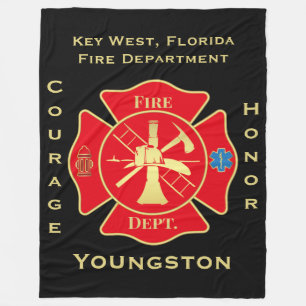Couverture Polaire Service des incendies Emblem Courage Design d'honn