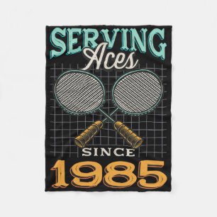 Couverture Polaire Serving Aces depuis 1985 Badminton Lover 40th Birt