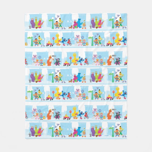 Couverture Polaire Sesame Pals Marcher Le Long De Sesame Street Motif (Devant)
