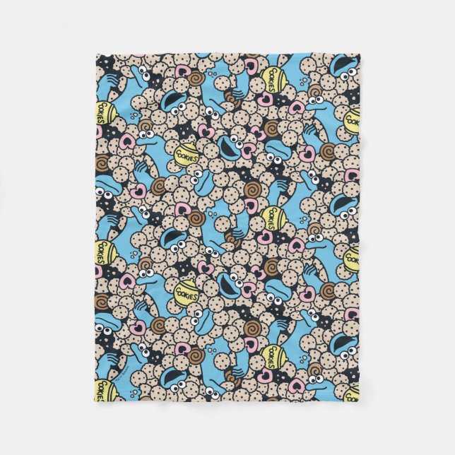 Couverture Polaire Sésame Sésame | Cookie Monster Doodle Motif (Devant)