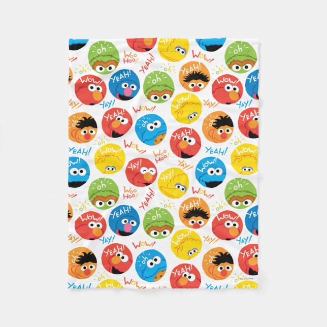 Couverture Polaire Sesame Street Circle Motif de caractères (Devant)