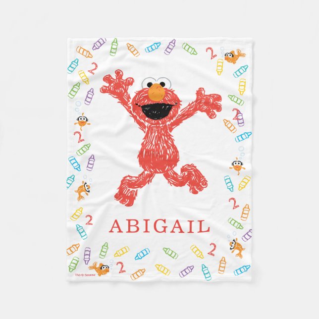 Couverture Polaire Sesame Street Elmo | Crayon Birthday (Devant)