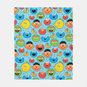 Couverture Polaire Sesame Street Façades Motif sur Blue