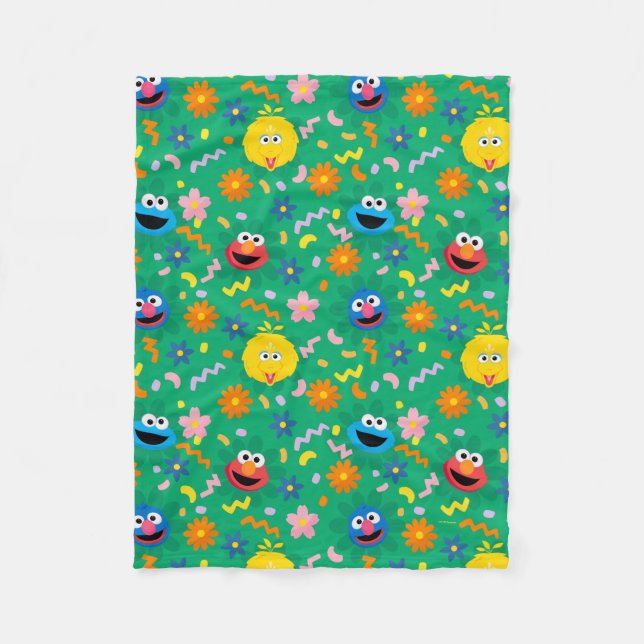 Couverture Polaire Sesame Street Green Floral Motif (Devant)
