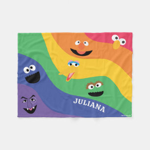 Couverture Polaire Sesame Street Rainbow Fleece Blanche