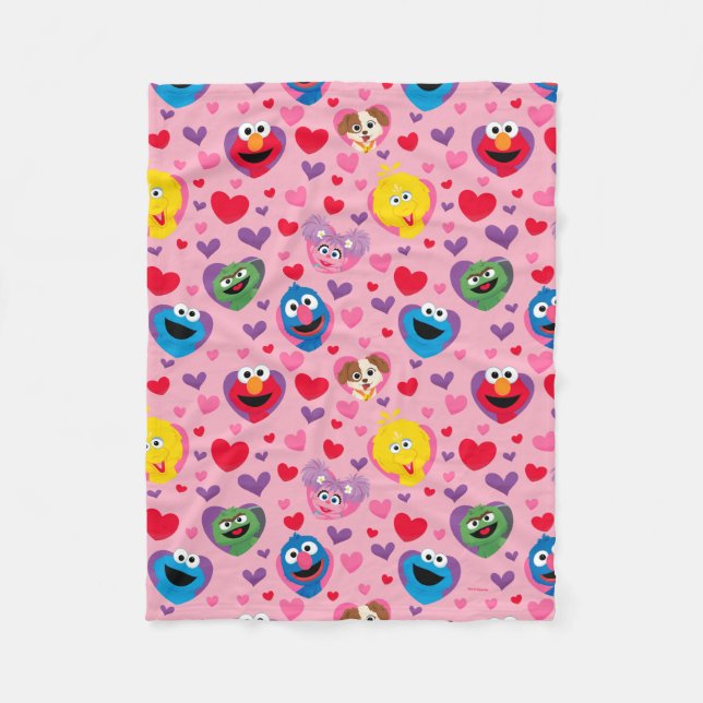 Couverture Polaire Sesame Street Valentine Hearts Motif (Devant)