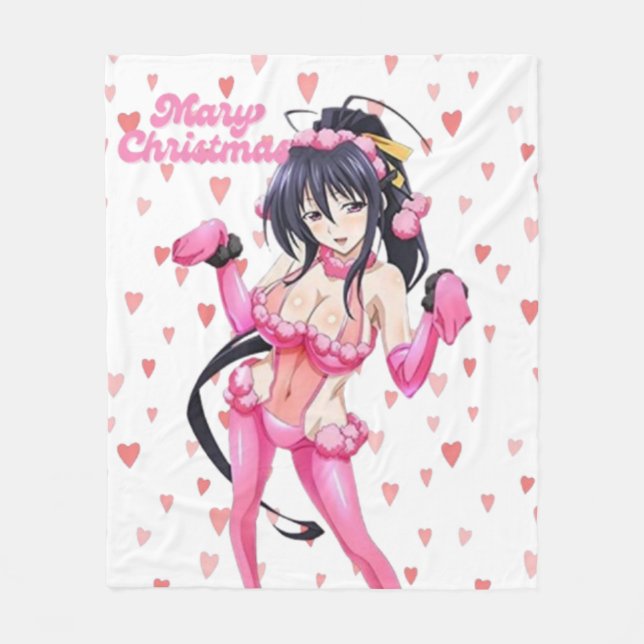 Couverture Polaire Sexy Santa Marry Cristmas Pink Heart Anime Diva (Devant)