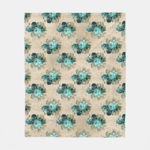 Couverture Polaire Shabby Floral Aqua Series Design 3