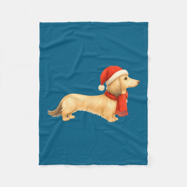 Couverture Polaire Shaded Cream Christmas Dachshund Dog Mom Funny Cut (Devant)