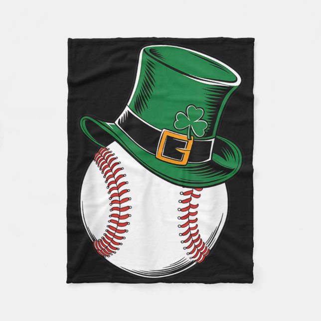 Couverture Polaire Shamrock de baseball Jour de la Saint Patrick (Devant)