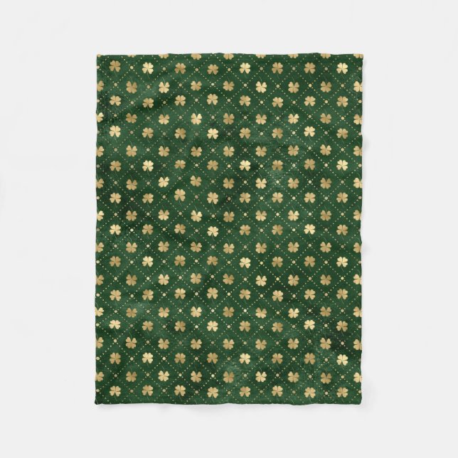 Couverture Polaire Shamrock de Jour de l'Saint Patrick Golden Clover  (Devant)