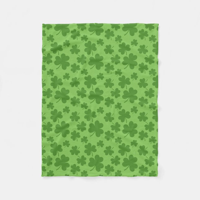 Couverture Polaire Shamrock de la Saint Patrick Motif Clover (Devant)