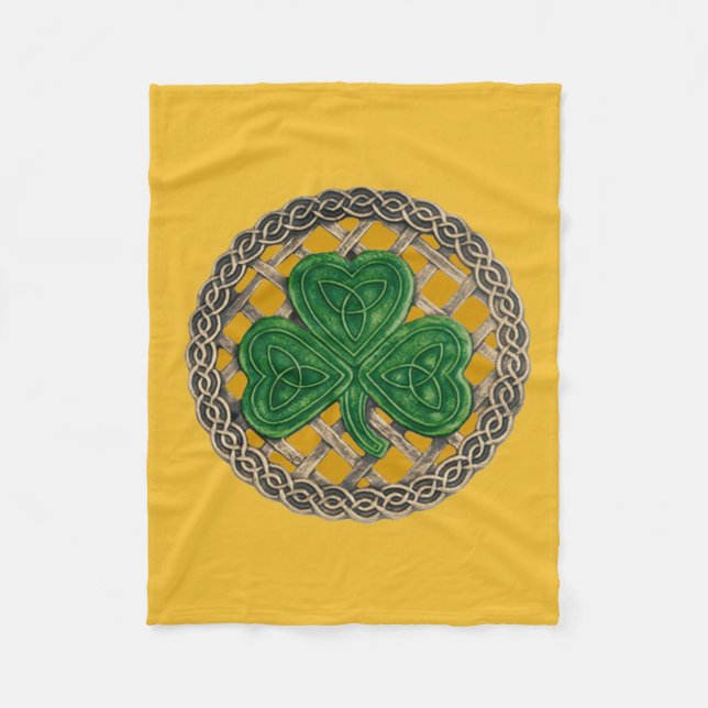 Couverture Polaire Shamrock d'or sur cabot céleste (Devant)