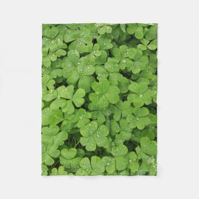 Couverture Polaire Shamrock vert frais, veine de St. Patricks (Devant)