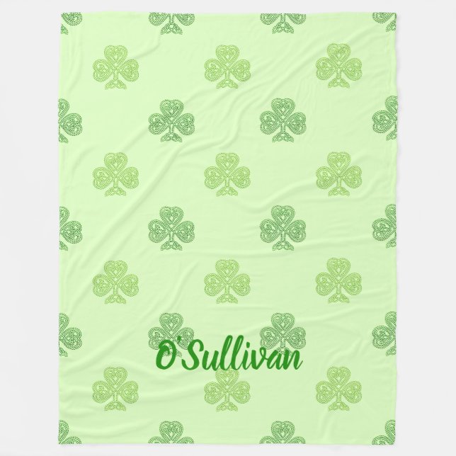 Couverture Polaire Shamrocks sur le vert (Devant)