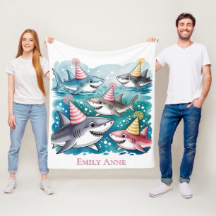 Couverture Polaire Sharks mignonne Sous La Fête D'Anniversaire Des Fi