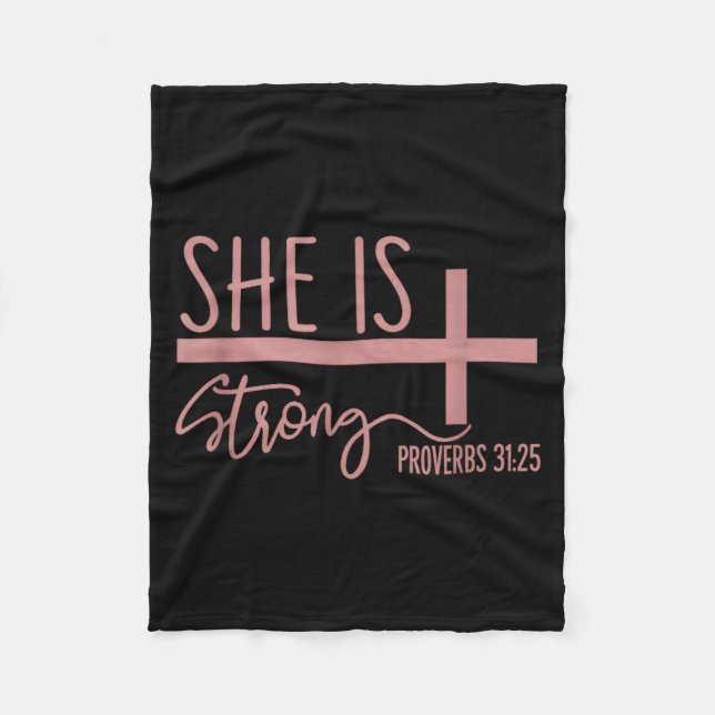 Couverture Polaire She Is Strong Proverbs 31_25 Shirt  (Devant)