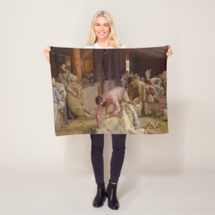 Couverture Polaire Shear the Rams (Australian Art) (Tom Roberts)