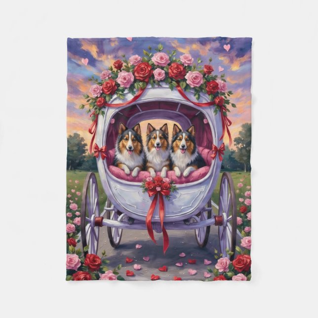 Couverture Polaire Shetland Sheepdog Saint-Valentin  (Devant)