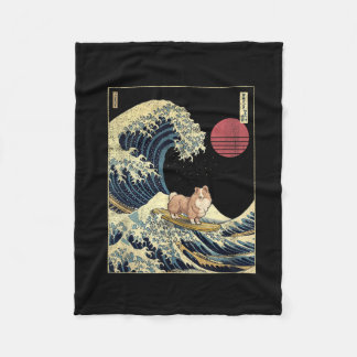 Couverture Polaire Shetland Sheepdog Sheltie Japanese Kanagawa Wave F