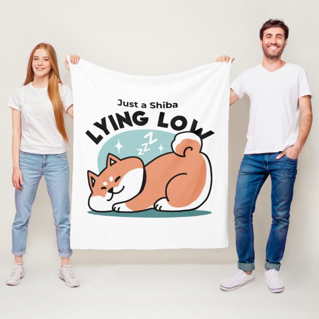Couverture Polaire Shiba Inu Art : Juste un Shiba Lying Low (En situation)
