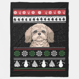 Couverture Polaire Shih Tzu Noël