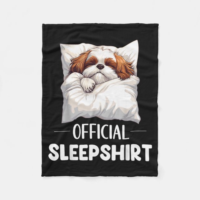 Couverture Polaire Shih Tzu Sleepshirt Cute Dog Lover Pajama Sleepwea (Devant)