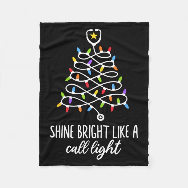 Couverture Polaire Shine Bright Like A Call Light Funny Nurse Christm (Devant)
