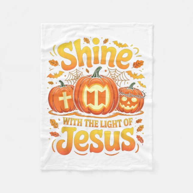 Couverture Polaire Shine With The Light Of Jesus Christian Halloween  (Devant)
