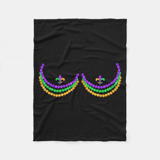 Couverture Polaire Shirt Mardi Gras Funny Beads S Outline Costume Hum (Devant)