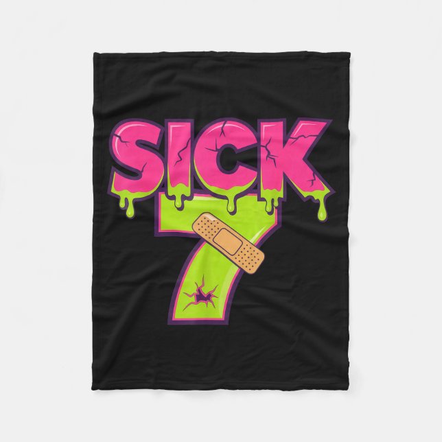 Couverture Polaire Sick Seven Meme Tee Six Seven Fun Wordplay Drip  (Devant)