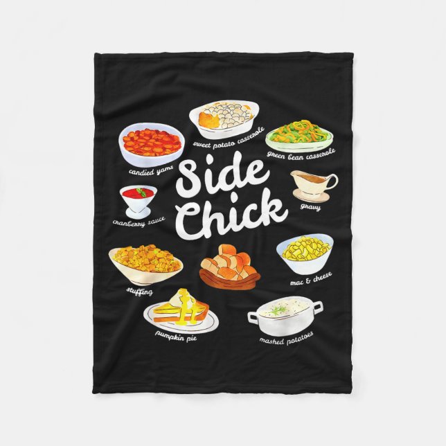 Couverture Polaire Side Chick Funny Thanksgiving Foodie Friendsgiving (Devant)