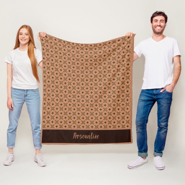 Couverture Polaire Sienna & Brown Moderne Design Motif Personnaliser (En situation)