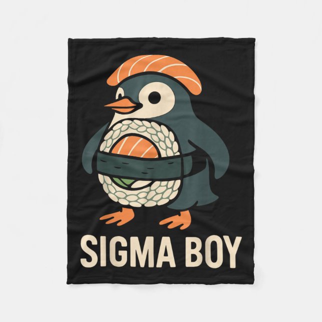Couverture Polaire Sigma Boy Italien Brainrot Drôle Mème Pingouin (Devant)