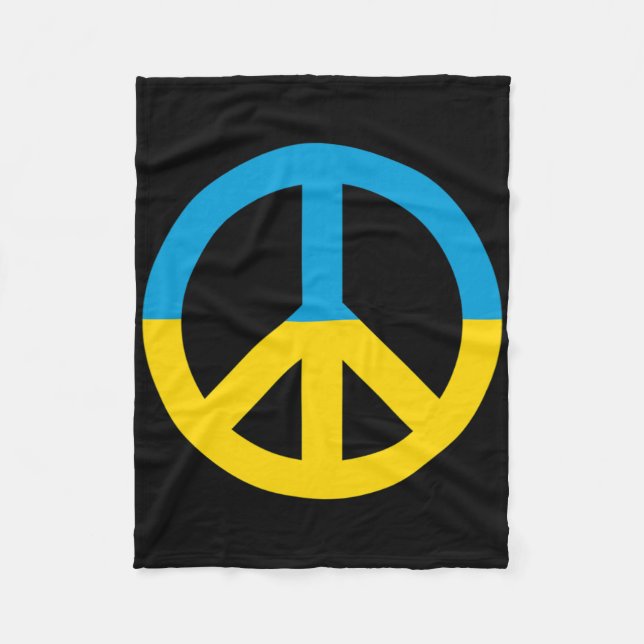 Couverture Polaire Signe de paix du drapeau de l'Ukraine  (Devant)