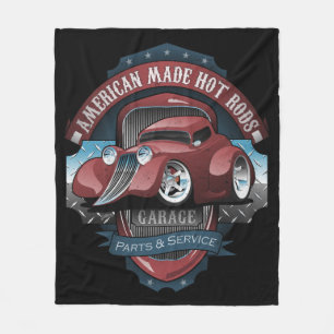 Couverture Polaire Signe de voiture Vintage de l'American Hot Rods Ga