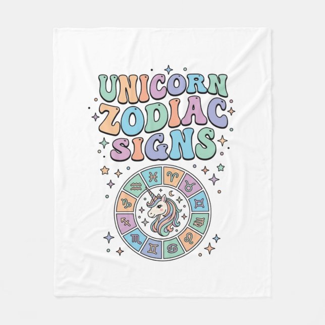 Couverture Polaire Signe du zodiaque licorne Kawaii Design vectoriel_ (Devant)