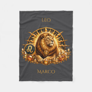 Couverture Polaire Signe du zodiaque Lion Personnalisé