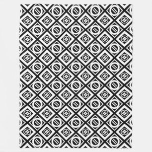 Couverture Polaire SIGNE ÉGAL BLANC Motif géométrique en noir