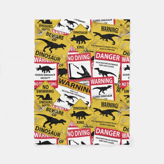 Couverture Polaire Signes de prudence Dinosaure (Devant)