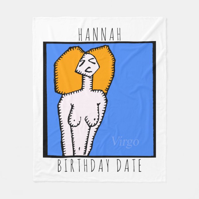 Couverture Polaire Signes Zodiac Virgo personnalisées Anniversaire (Devant)