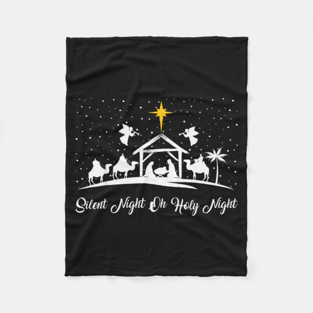 Couverture Polaire Silent Night Holy Night Nativity Scene Christian C (Devant)